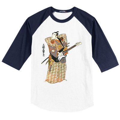 Bassist Samurai Bassist Funny Bass Guitar Player Baseball Sleeve Shirt