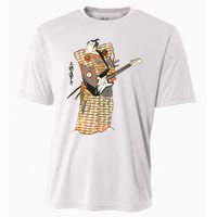 Bassist Samurai Bassist Funny Bass Guitar Player Cooling Performance Crew T-Shirt