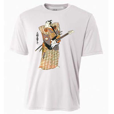 Bassist Samurai Bassist Funny Bass Guitar Player Cooling Performance Crew T-Shirt