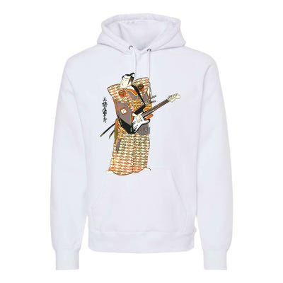 Bassist Samurai Bassist Funny Bass Guitar Player Premium Hoodie