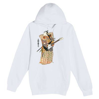 Bassist Samurai Bassist Funny Bass Guitar Player Premium Pullover Hoodie