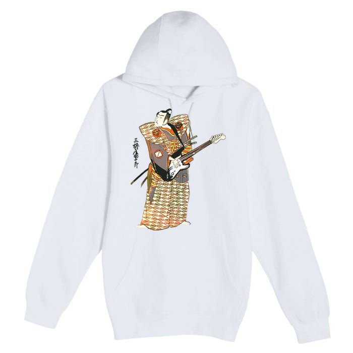 Bassist Samurai Bassist Funny Bass Guitar Player Premium Pullover Hoodie