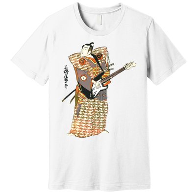 Bassist Samurai Bassist Funny Bass Guitar Player Premium T-Shirt