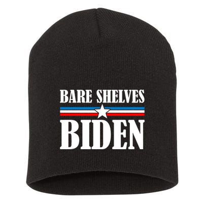 Bare Shelves Biden Conservative Liberal Impeach USA Flag Short Acrylic Beanie