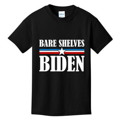 Bare Shelves Biden Conservative Liberal Impeach USA Flag Kids T-Shirt