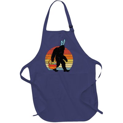 Bigfoot Sasquatch Bunny Easter Eggs Full-Length Apron With Pockets