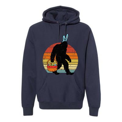 Bigfoot Sasquatch Bunny Easter Eggs Premium Hoodie