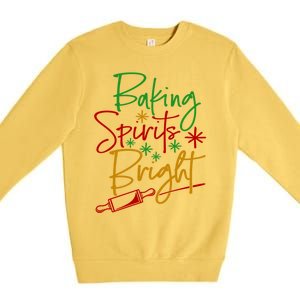 Baking Spirits Bright Christmas Holiday Pastry Chef Bakers Gift Premium Crewneck Sweatshirt