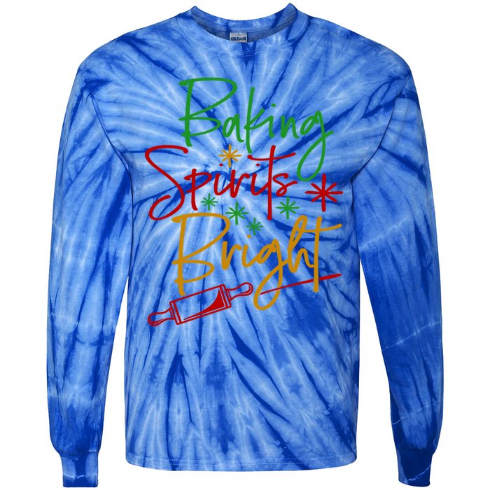 Baking Spirits Bright Christmas Holiday Pastry Chef Bakers Gift Tie-Dye Long Sleeve Shirt