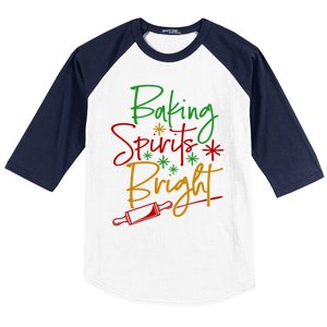 Baking Spirits Bright Christmas Holiday Pastry Chef Bakers Gift Baseball Sleeve Shirt