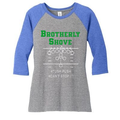 Brotherly Shove Women's Tri-Blend 3/4-Sleeve Raglan Shirt