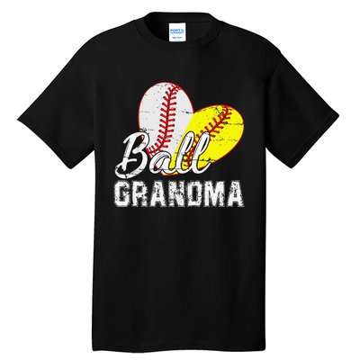 Baseball Softball Ball Heart Grandma Mother's Day Tall T-Shirt