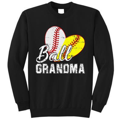 Baseball Softball Ball Heart Grandma Mother's Day Tall Sweatshirt