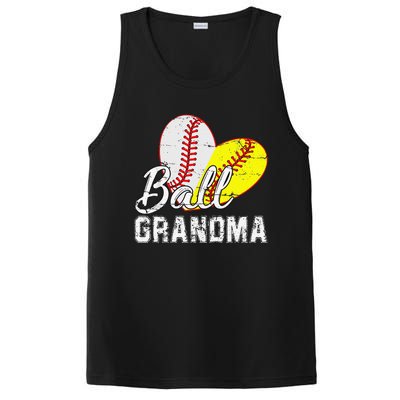 Baseball Softball Ball Heart Grandma Mother's Day PosiCharge Competitor Tank