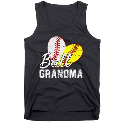 Baseball Softball Ball Heart Grandma Mother's Day Tank Top