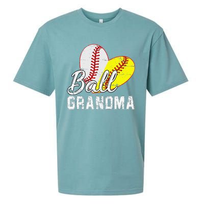 Baseball Softball Ball Heart Grandma Mother's Day Sueded Cloud Jersey T-Shirt