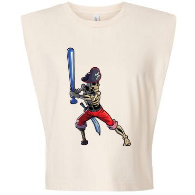 Baseball Skeleton Boy Pirate Baseball Halloween Garment-Dyed Women's Muscle Tee