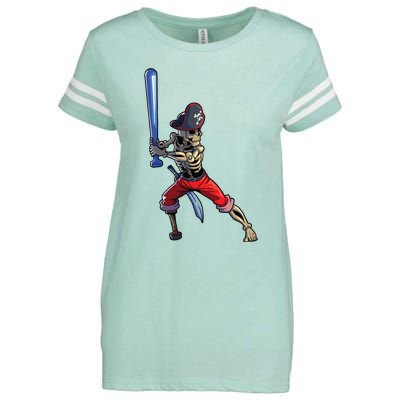 Baseball Skeleton Boy Pirate Baseball Halloween Enza Ladies Jersey Football T-Shirt