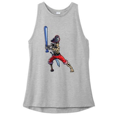 Baseball Skeleton Boy Pirate Baseball Halloween Ladies PosiCharge Tri-Blend Wicking Tank