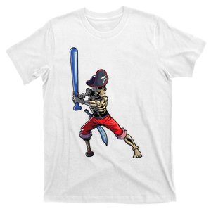 Baseball Skeleton Boy Pirate Baseball Halloween T-Shirt