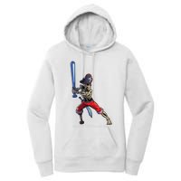 Baseball Skeleton Boy Pirate Baseball Halloween Women's Pullover Hoodie