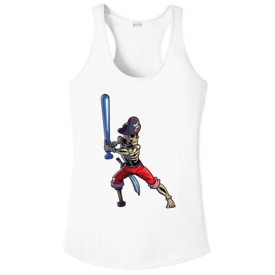 Baseball Skeleton Boy Pirate Baseball Halloween Ladies PosiCharge Competitor Racerback Tank