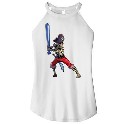 Baseball Skeleton Boy Pirate Baseball Halloween Women's Perfect Tri Rocker Tank