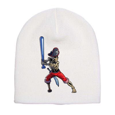 Baseball Skeleton Boy Pirate Baseball Halloween Short Acrylic Beanie