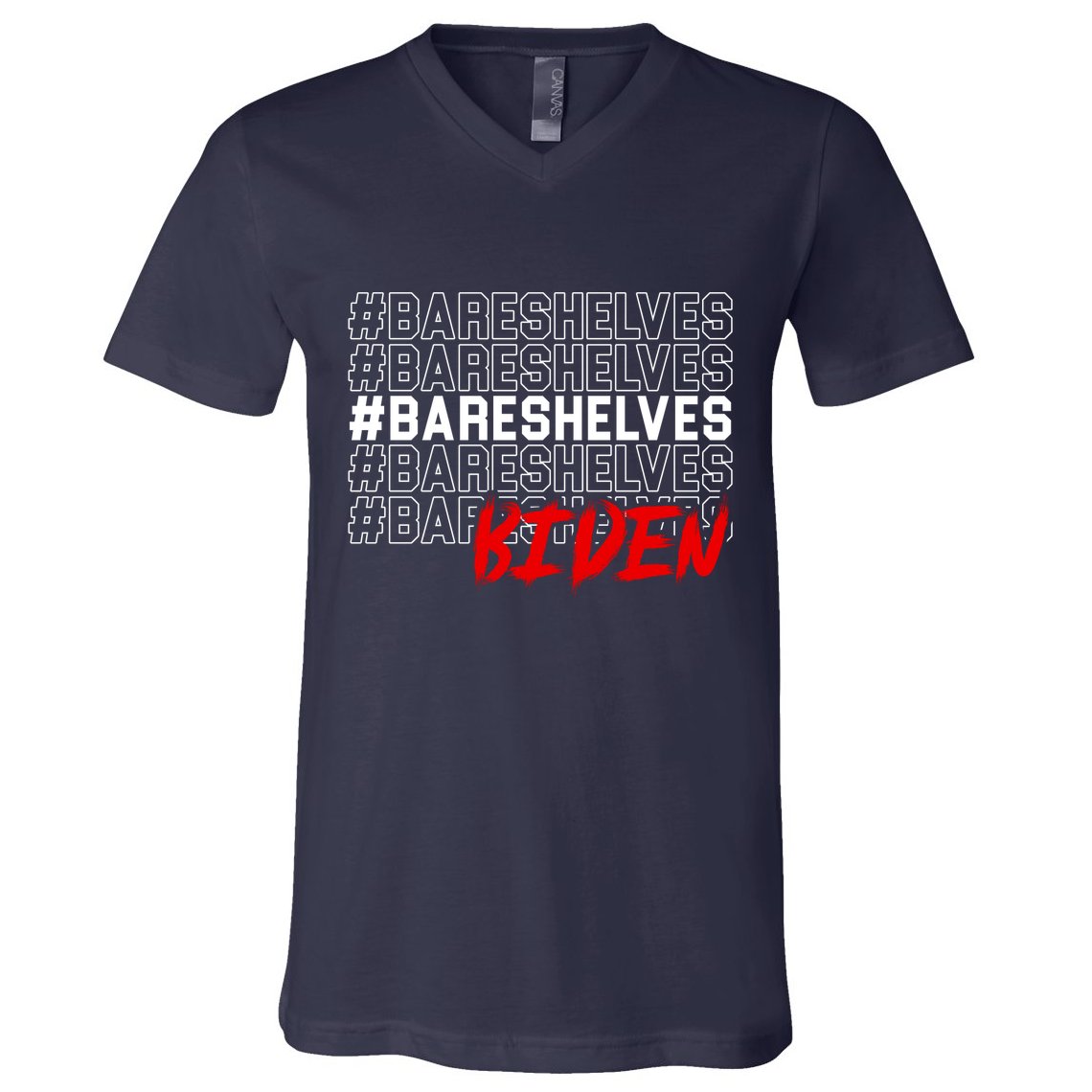 Bare Shelves Biden V-Neck T-Shirt