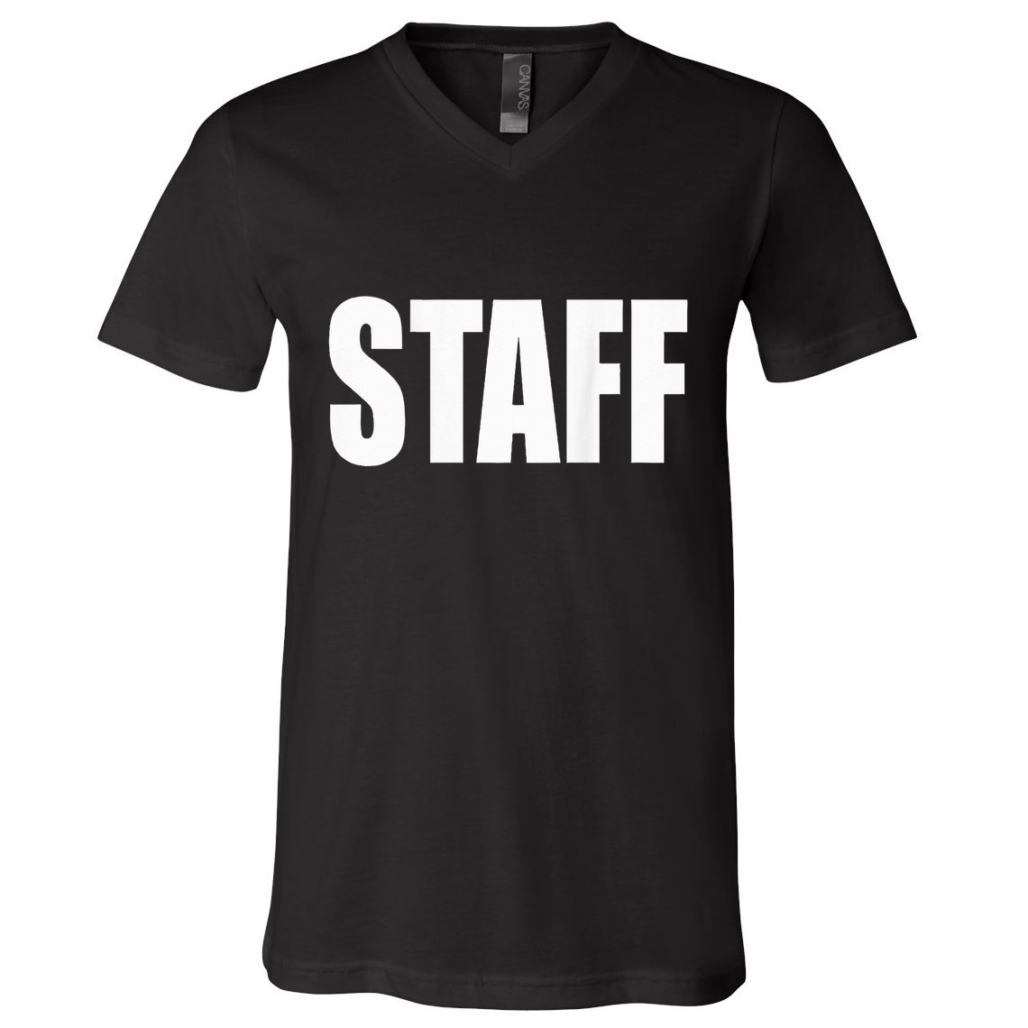 Black Staff V-Neck T-Shirt