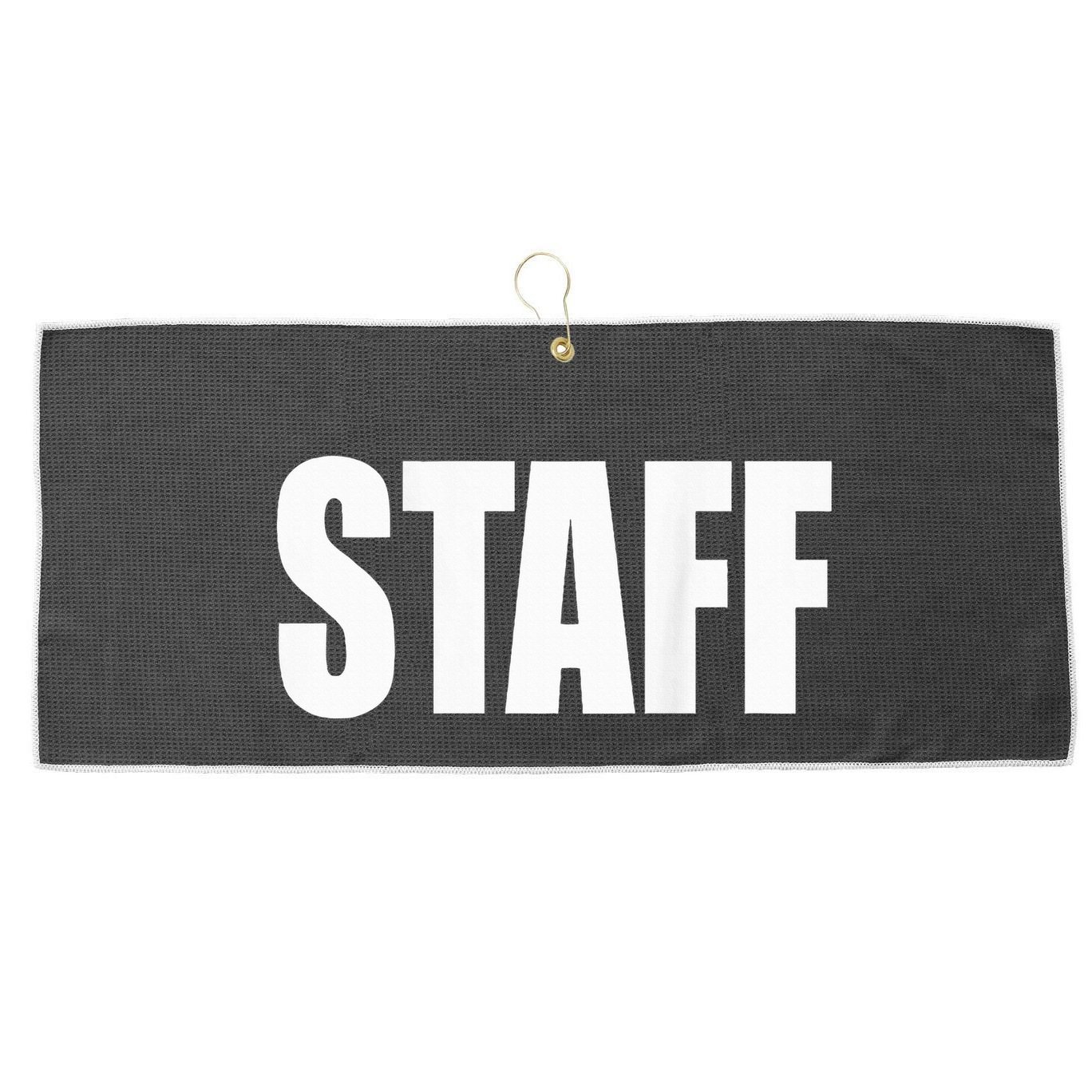 Black Staff Large Microfiber Waffle Golf Towel
