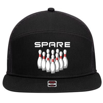 Bowling Spare 7 Panel Mesh Trucker Snapback Hat