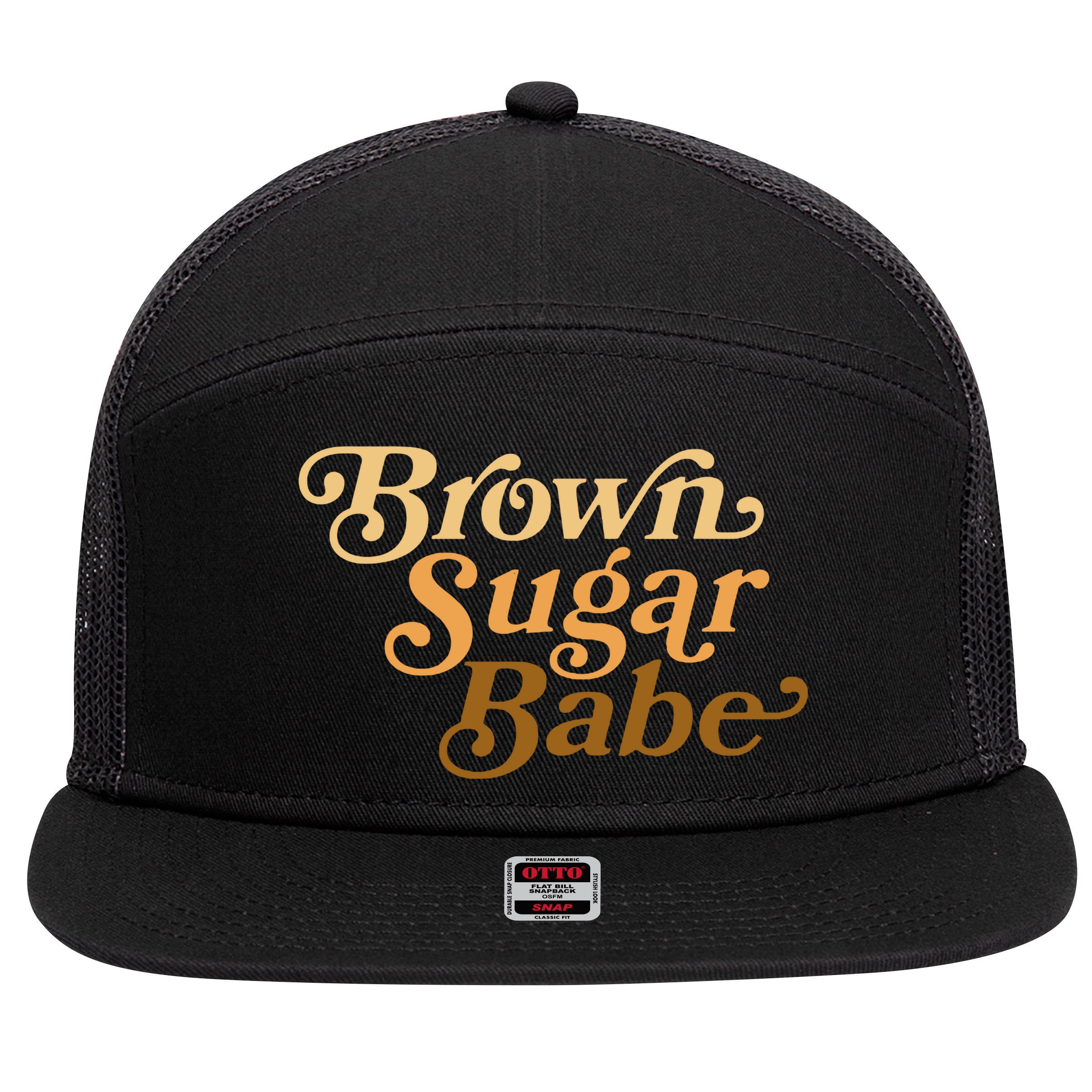Brown Sugar Babe Melanin 7 Panel Mesh Trucker Snapback Hat
