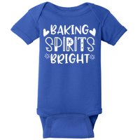 Baking Spirits Bright Funny Baker Christmas Party Holiday Gift Baby Bodysuit