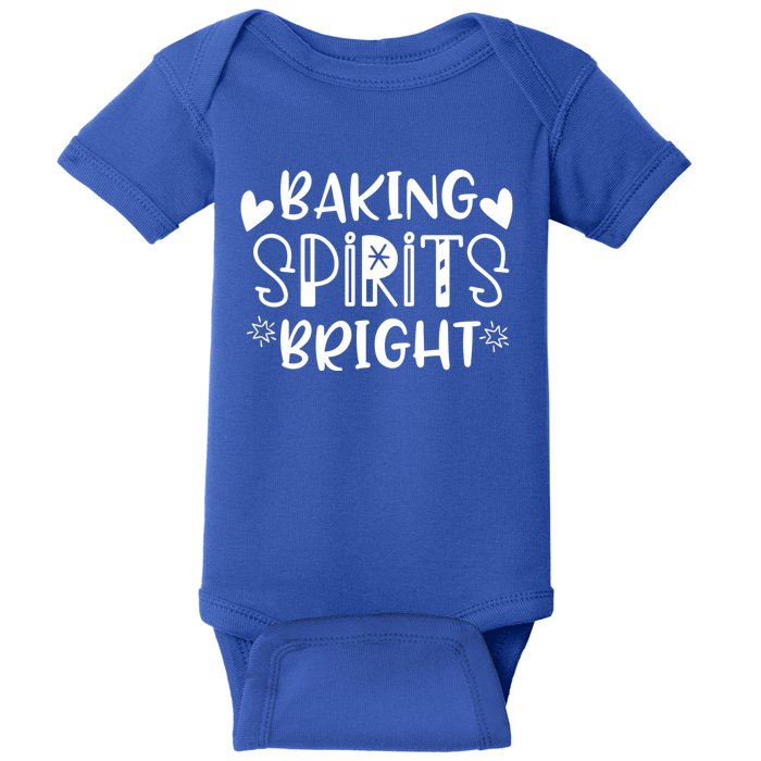 Baking Spirits Bright Funny Baker Christmas Party Holiday Gift Baby Bodysuit