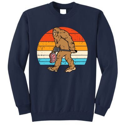 Bigfoot Sasquatch Bbq Retro Barbecue Grilling Tall Sweatshirt