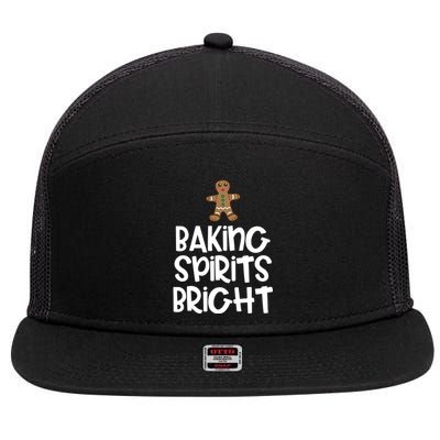 Baking Spirits Bright Christmas Cool Gift 7 Panel Mesh Trucker Snapback Hat