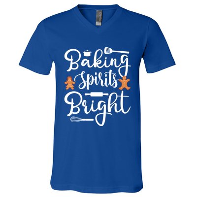 Baking Spirit Bright Cool Holiday Gift Funny Christmas Baker Gift V-Neck T-Shirt