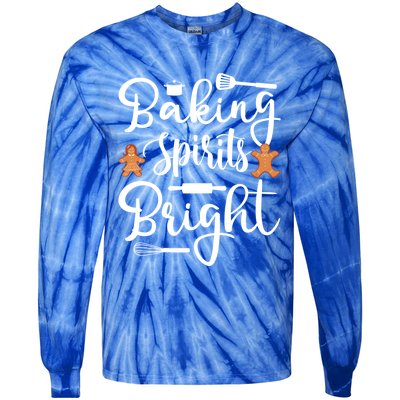 Baking Spirit Bright Cool Holiday Gift Funny Christmas Baker Gift Tie-Dye Long Sleeve Shirt