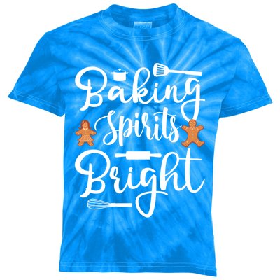 Baking Spirit Bright Cool Holiday Gift Funny Christmas Baker Gift Kids Tie-Dye T-Shirt