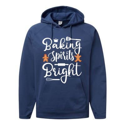 Baking Spirit Bright Cool Holiday Gift Funny Christmas Baker Gift Performance Fleece Hoodie