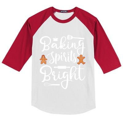 Baking Spirit Bright Cool Holiday Gift Funny Christmas Baker Gift Kids Colorblock Raglan Jersey