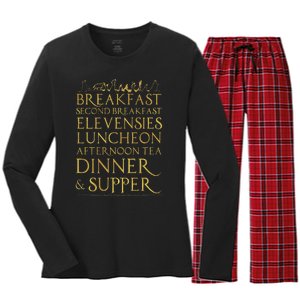 Breakfast Second Breakfast More Women's Long Sleeve Flannel Pajama Set 