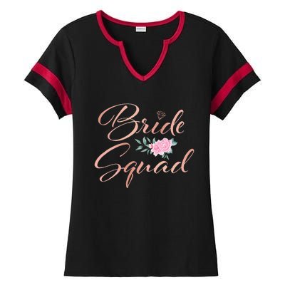 Bride Squad Bachelorette Party Bridal Shower Bridesmaid Ladies Halftime Notch Neck Tee