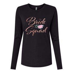 Bride Squad Bachelorette Party Bridal Shower Bridesmaid Womens Cotton Relaxed Long Sleeve T-Shirt