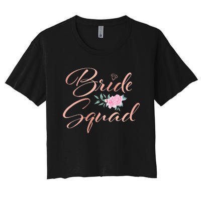 Bride Squad Bachelorette Party Bridal Shower Bridesmaid Women's Crop Top Tee