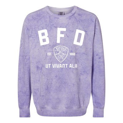 Buffalo Sabres Bfd Buffalo Fire Dept Ut Vivant Alii Est 1880 Colorblast Crewneck Sweatshirt