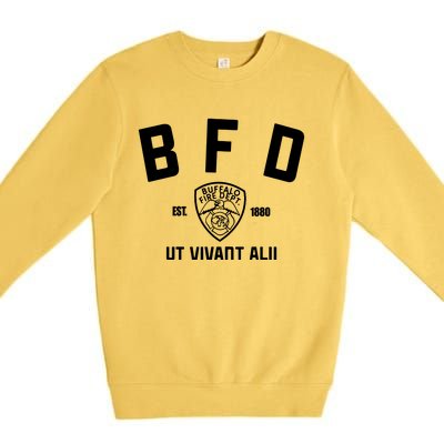 Buffalo Sabres Bfd Buffalo Fire Dept Ut Vivant Alii Est 1880 Premium Crewneck Sweatshirt