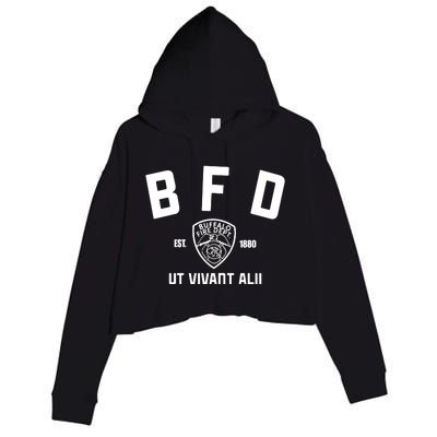 Buffalo Sabres Bfd Buffalo Fire Dept Ut Vivant Alii Est 1880 Crop Fleece Hoodie