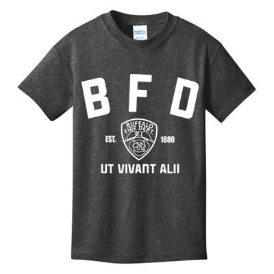 Buffalo Sabres Bfd Buffalo Fire Dept Ut Vivant Alii Est 1880 Kids T-Shirt